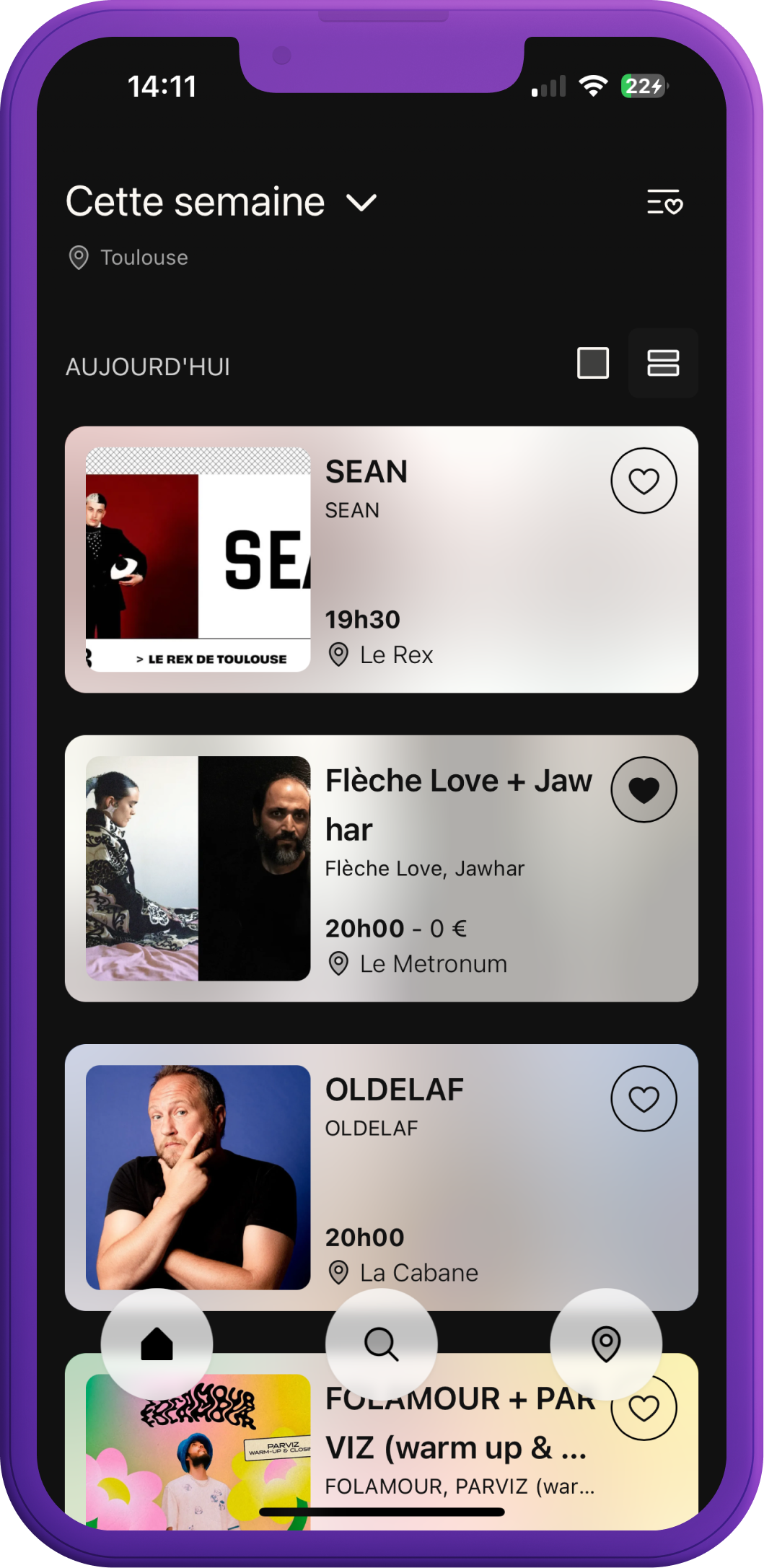 Aperçu de l'application Nocto